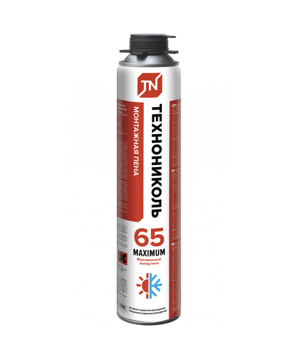 Пена монтажная проф. ТЕХНОНИКОЛЬ MAXIMUM 65 всесезонная 990 гр.