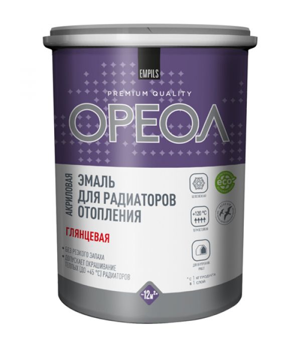 Эмаль для радиаторов акриловая ОРЕОЛ матовая 1,1кг