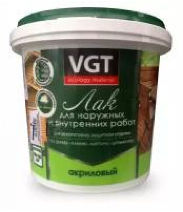Лак VGT акриловый для нар/вн. работ 0,9 кг матовый  б/ц