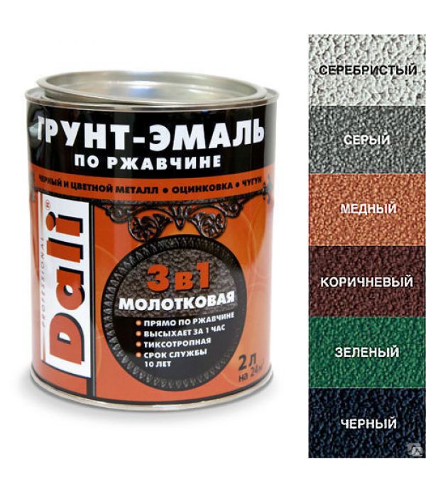 МОЛОТКОВАЯ грунт-эмаль по ржавчине ЧЕРНАЯ 0,75л 